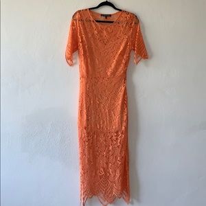 For Love & Lemons Tangerine peekaboo back Dress